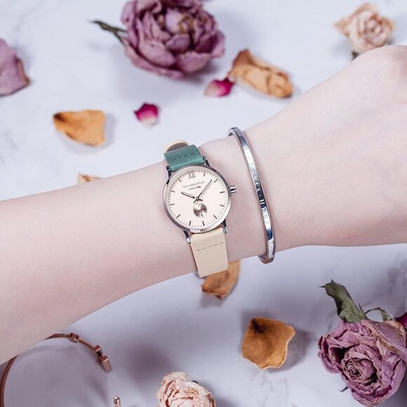 Retro Women Watches Small Dial Analog Quartz Detachable Genuine Leather Strap La - Picture 7 of 8